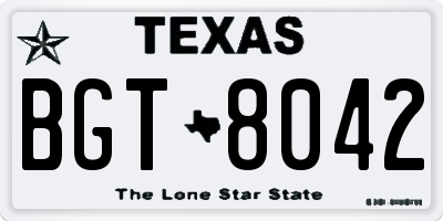TX license plate BGT8042