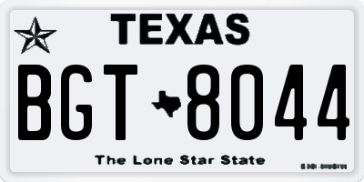 TX license plate BGT8044
