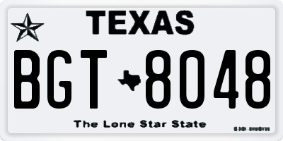 TX license plate BGT8048
