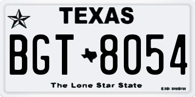 TX license plate BGT8054