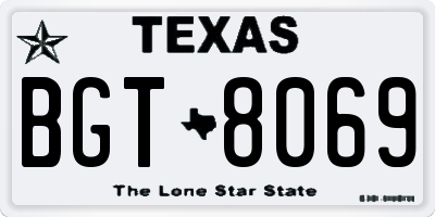 TX license plate BGT8069