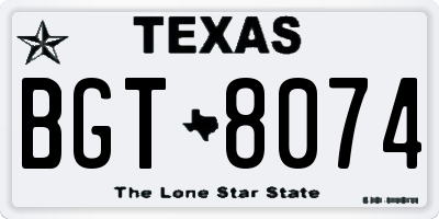 TX license plate BGT8074