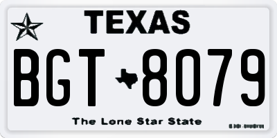 TX license plate BGT8079