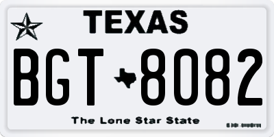 TX license plate BGT8082