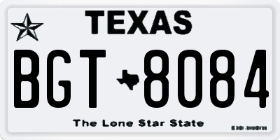 TX license plate BGT8084