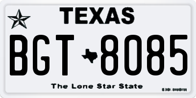 TX license plate BGT8085