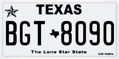 TX license plate BGT8090