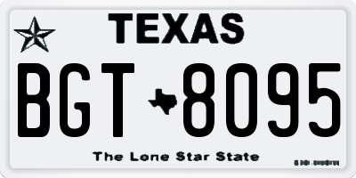 TX license plate BGT8095