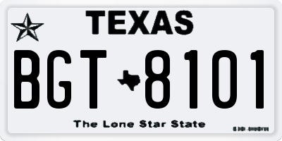 TX license plate BGT8101