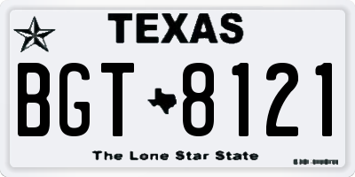 TX license plate BGT8121