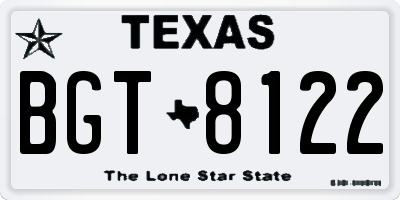 TX license plate BGT8122