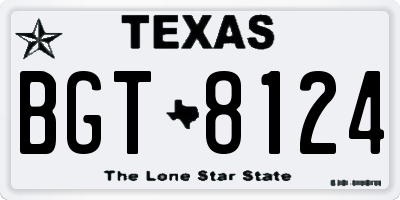 TX license plate BGT8124
