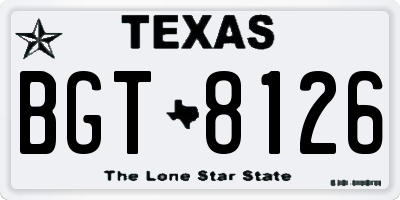 TX license plate BGT8126
