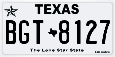 TX license plate BGT8127