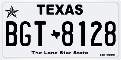TX license plate BGT8128