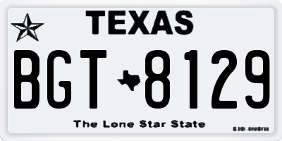 TX license plate BGT8129