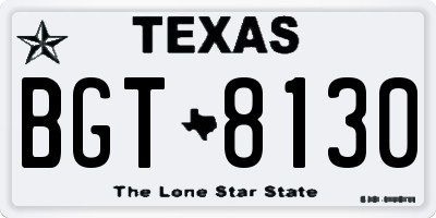 TX license plate BGT8130