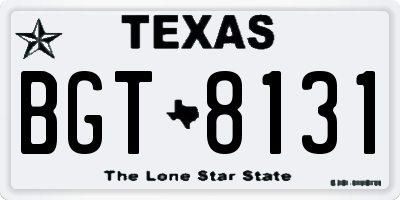 TX license plate BGT8131