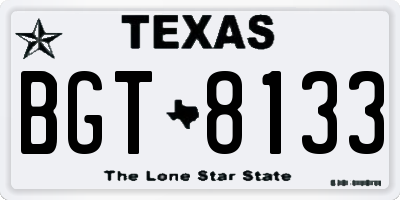 TX license plate BGT8133