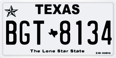 TX license plate BGT8134