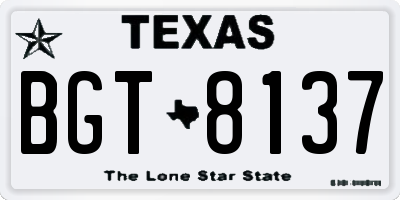 TX license plate BGT8137