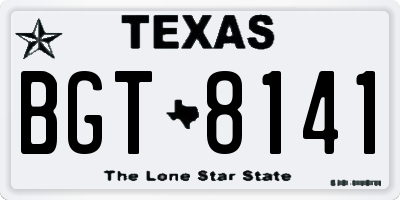 TX license plate BGT8141