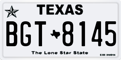 TX license plate BGT8145