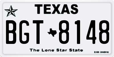 TX license plate BGT8148