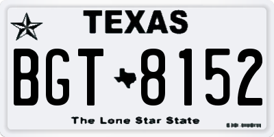 TX license plate BGT8152