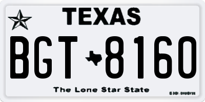 TX license plate BGT8160