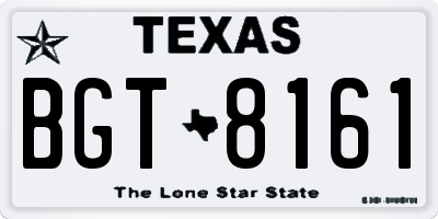 TX license plate BGT8161