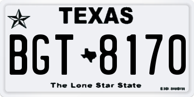 TX license plate BGT8170