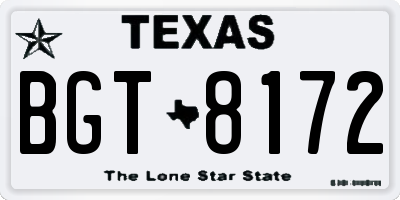 TX license plate BGT8172