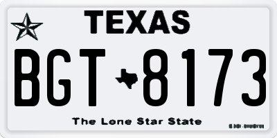 TX license plate BGT8173