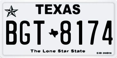 TX license plate BGT8174