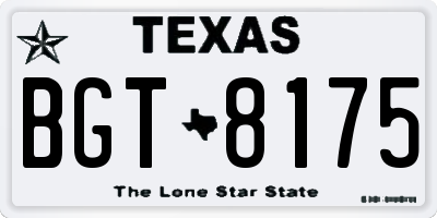 TX license plate BGT8175