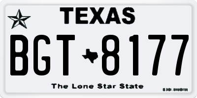 TX license plate BGT8177