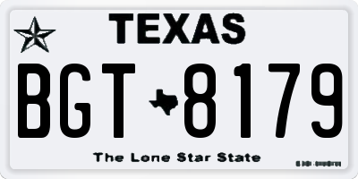 TX license plate BGT8179