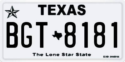 TX license plate BGT8181