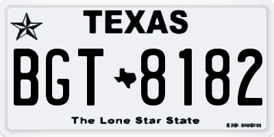 TX license plate BGT8182
