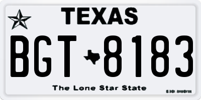 TX license plate BGT8183