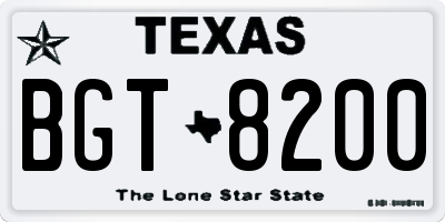 TX license plate BGT8200