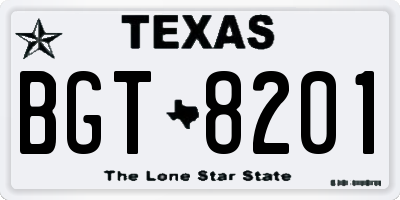 TX license plate BGT8201