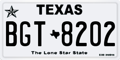 TX license plate BGT8202