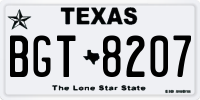 TX license plate BGT8207