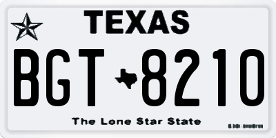 TX license plate BGT8210