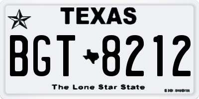 TX license plate BGT8212