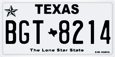TX license plate BGT8214