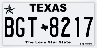 TX license plate BGT8217