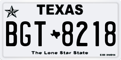 TX license plate BGT8218